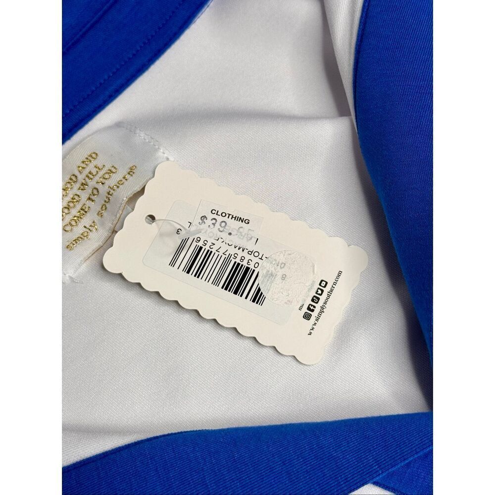 Simply Southern NWT white and blue oversized sweatshirt size XL - Picture 10 of 11